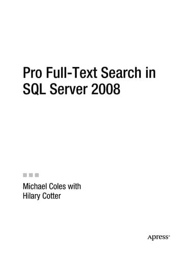 Tapa de Pro Full-Text Search in SQL Server 2008