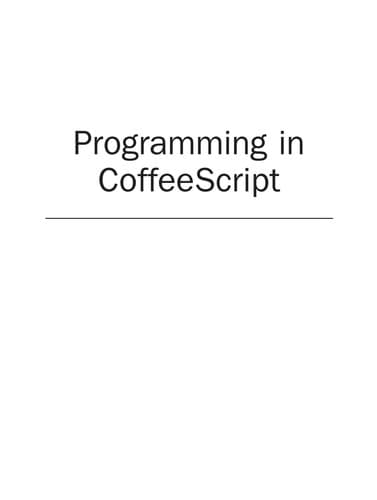 Tapa de Programming in CoffeeScript