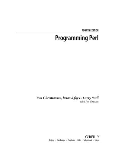 Tapa de Programming Perl