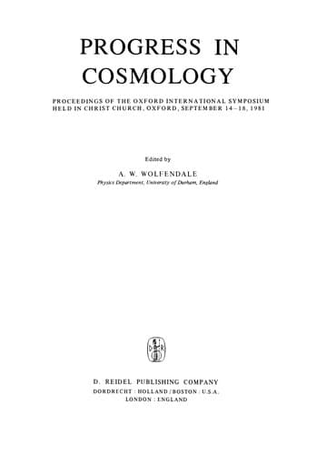 Tapa de Progress in Cosmology