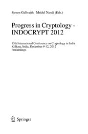 Tapa de Progress in Cryptology - INDOCRYPT 2012