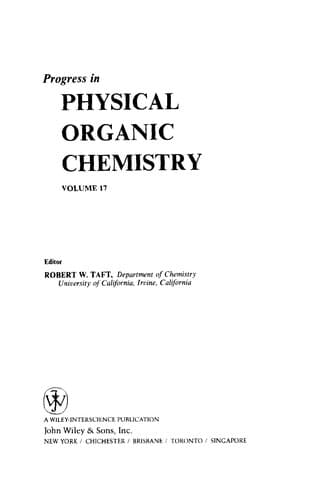 Tapa de Progress in physical organic chemistry.