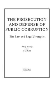 Tapa de The prosecution and defense of public corruption