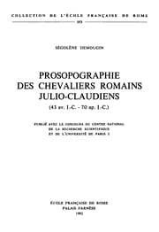 Tapa de Prosopographie des chevaliers romains julio-claudiens
