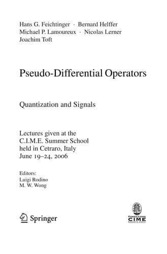 Tapa de Pseudo-differential operators