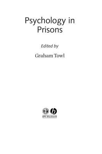 Tapa de Psychology in prisons