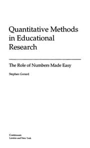 Tapa de Quantitative methods in educational research