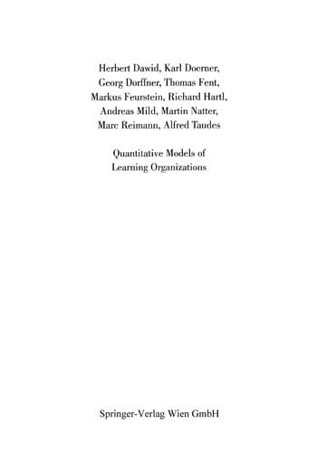 Tapa de Quantitative Models of Learning Organizations