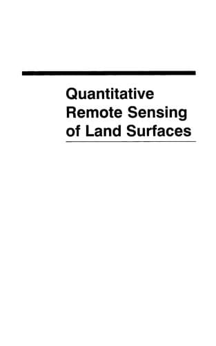Tapa de Quantitative remote sensing of land surfaces
