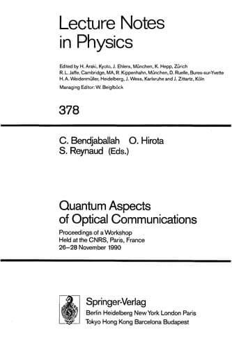 Tapa de Quantum aspects of optical communications