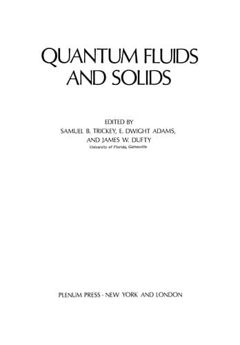 Tapa de Quantum Fluids and Solids