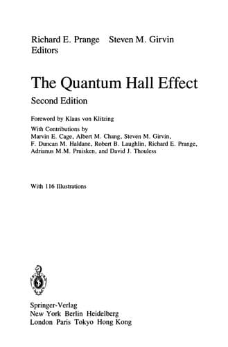 Tapa de The Quantum Hall effect