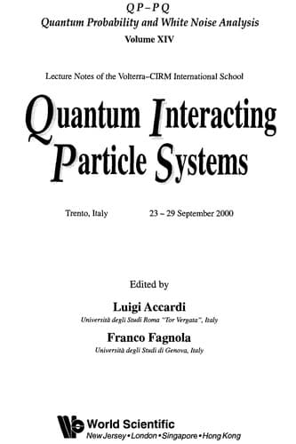 Tapa de Quantum interacting particle systems