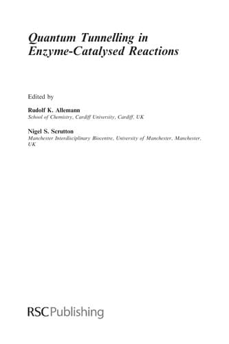 Tapa de Quantum tunnelling in enzyme-catalysed reactions