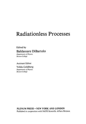 Tapa de Radiationless Processes