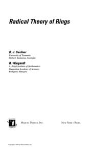Tapa de Radical theory of rings