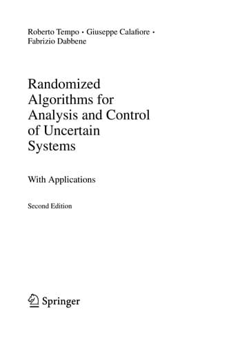 Tapa de Randomized Algorithms for Analysis and Control of Uncertain Systems
