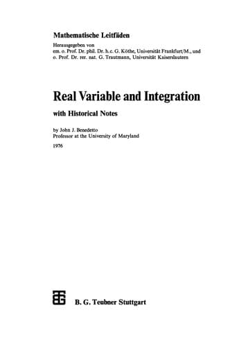 Tapa de Real Variable and Integration