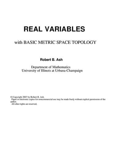 Tapa de Real variables with basic metric space topology