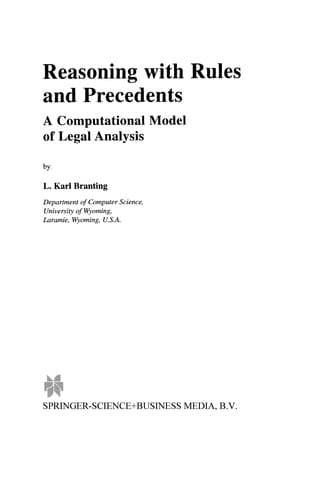 Tapa de Reasoning with Rules and Precedents