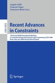 Tapa de Recent Advances in Constraints