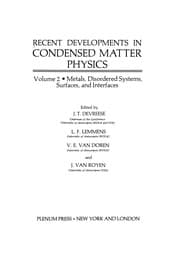 Tapa de Recent Developments in Condensed Matter Physics