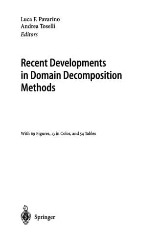 Tapa de Recent developments in domain decomposition methods