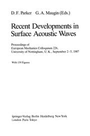 Tapa de Recent Developments in Surface Acoustic Waves