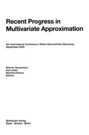 Tapa de Recent Progress in Multivariate Approximation