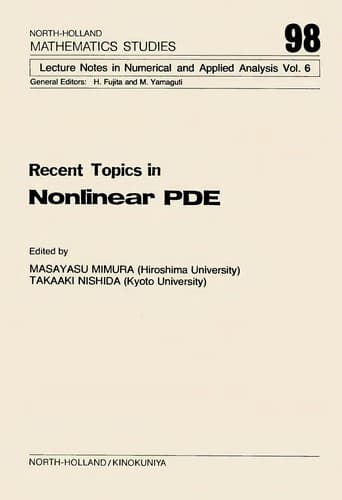 Tapa de Recent topics in nonlinear PDE