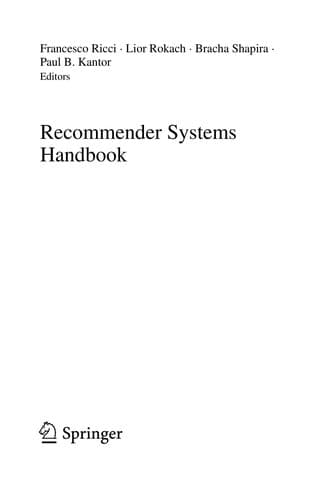 Tapa de Recommender Systems Handbook