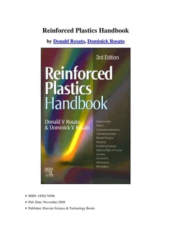 Tapa de Reinforced plastics handbook