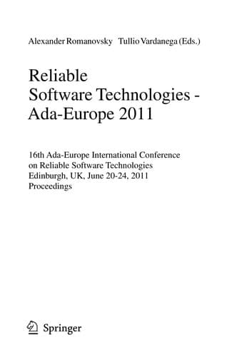 Tapa de Reliable Software Technologies - Ada-Europe 2011