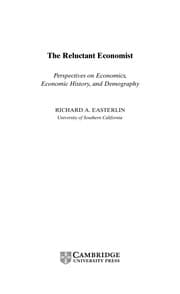 Tapa de RELUCTANT ECONOMIST: PERSPECTIVES ON ECONOMICS, ECONOMIC HISTORY, AND DEMOGRAPHY