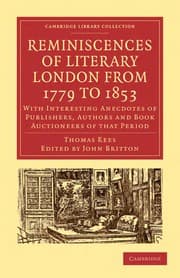 Tapa de Reminiscences of Literary London from 1779 to 1853