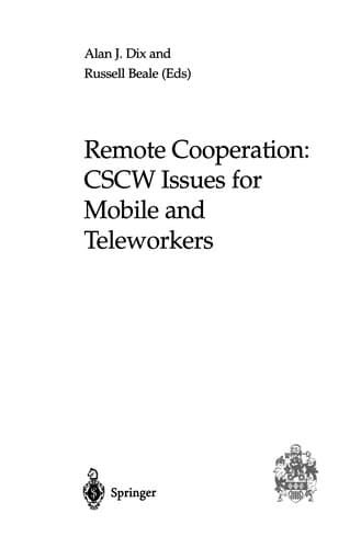 Tapa de Remote Cooperation: CSCW Issues for Mobile and Teleworkers