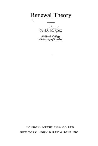 Tapa de Renewal theory