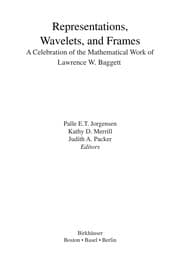 Tapa de Representations, wavelets and frames