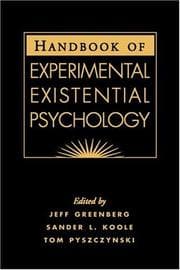 Tapa de Handbook of experimental existential psychology