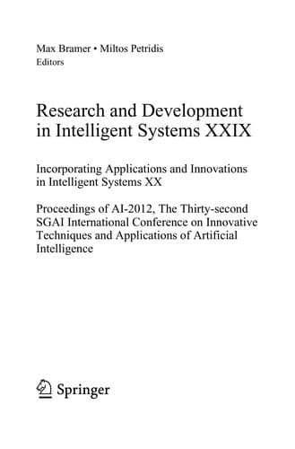 Tapa de Research and Development in Intelligent Systems XXIX