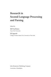 Tapa de Research in second language processing and parsing