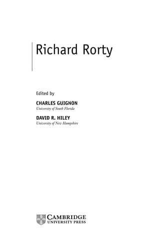 Tapa de Richard Rorty