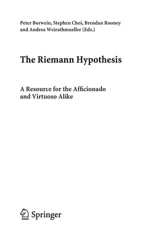 Tapa de The Riemann hypothesis