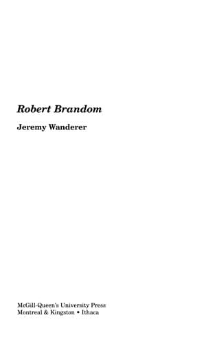 Tapa de Robert Brandom