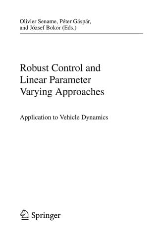 Tapa de Robust Control and Linear Parameter Varying Approaches