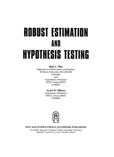 Tapa de Robust estimation and hypothesis testing