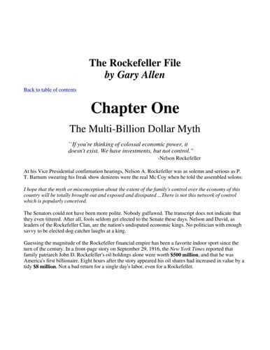 Tapa de The Rockefeller file