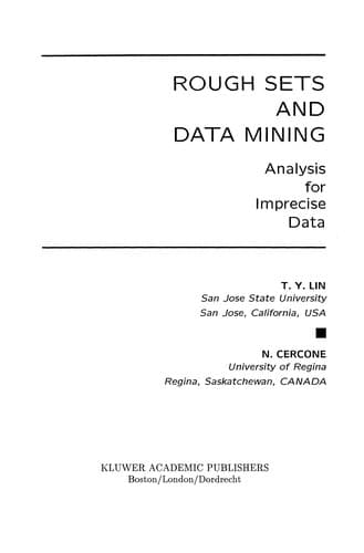 Tapa de Rough Sets and Data Mining