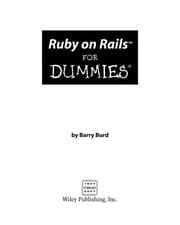 Tapa de Ruby on Rails For Dummies