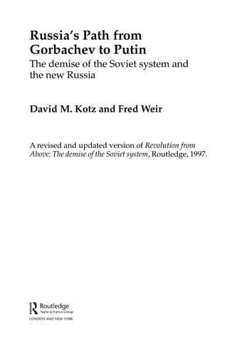 Tapa de RUSSIA'S PATH FROM GORBACHEV TO PUTIN